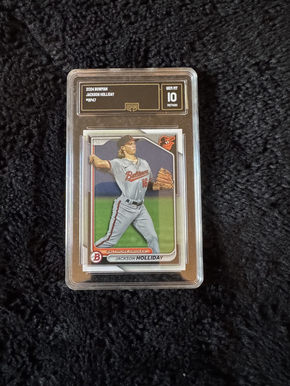 2024 Bowman Jackson Holliday Rookie Card. GMA Graded 10 Gem Mint